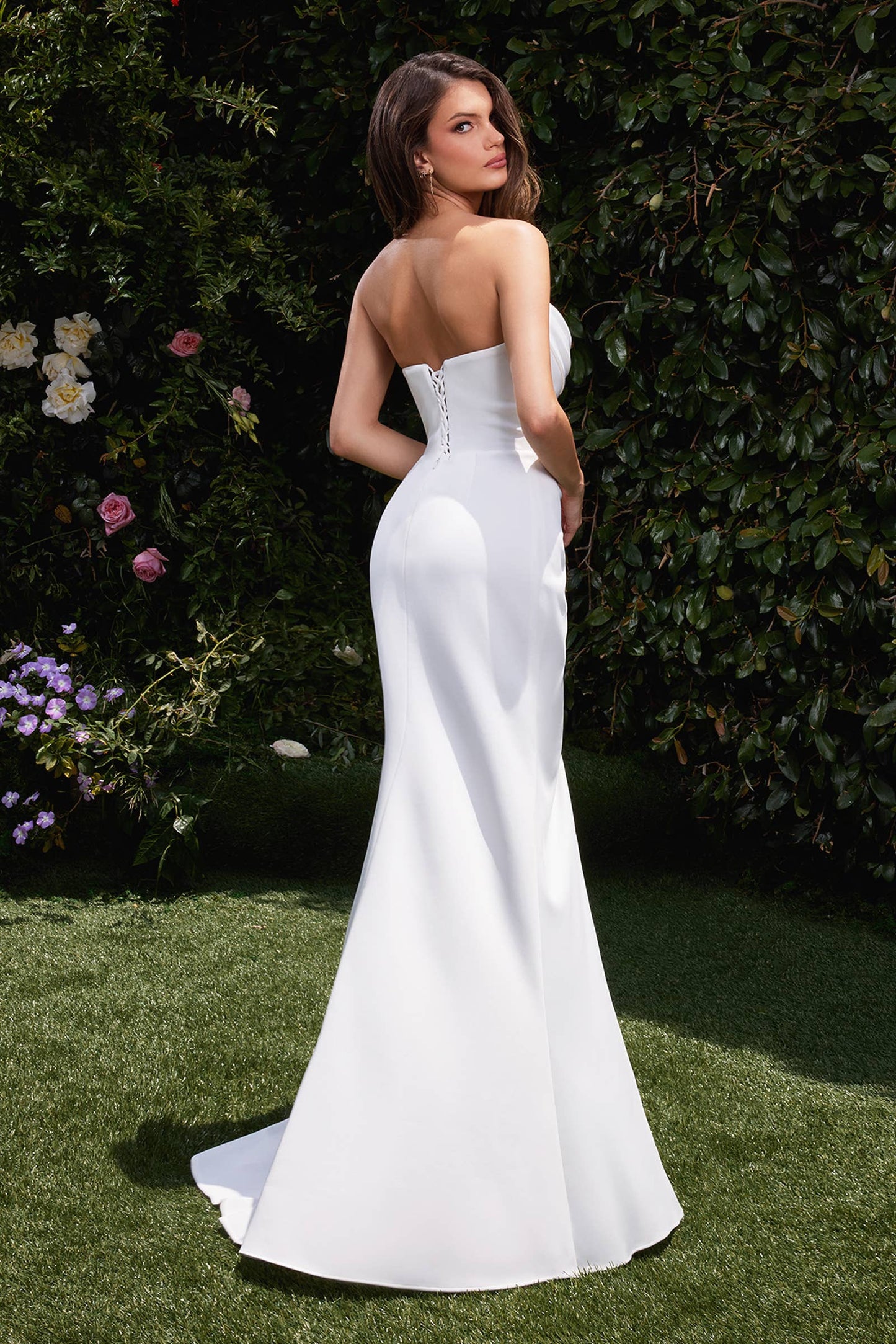 Strapless Chiffon Wedding Gown