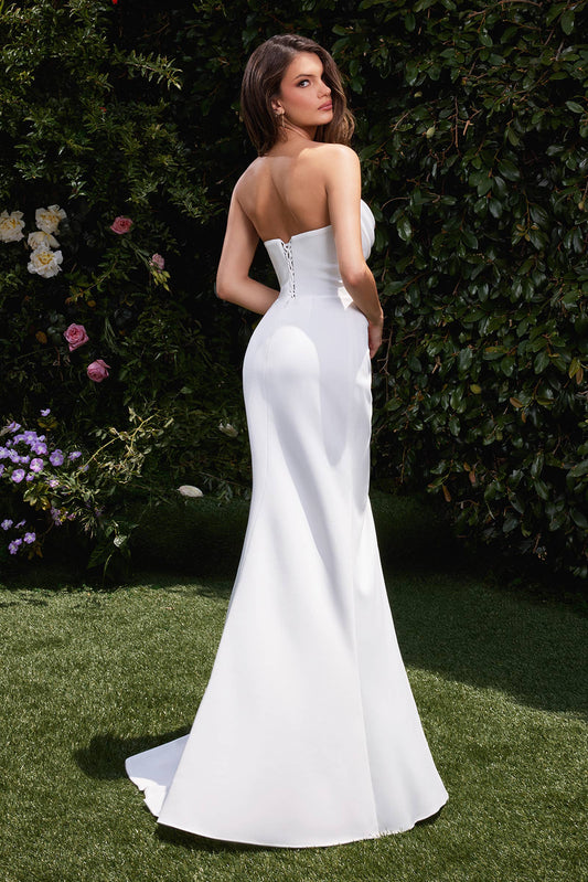 Strapless Chiffon Wedding Gown