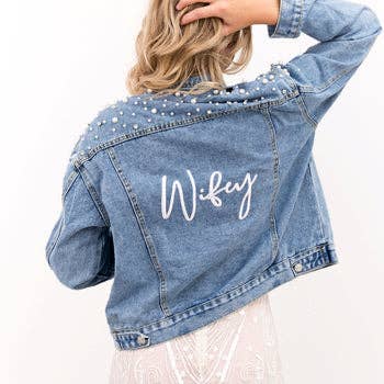 Pearl and Rhinestone Denim Jacket